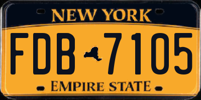 NY license plate FDB7105