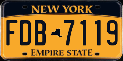 NY license plate FDB7119