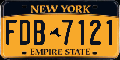 NY license plate FDB7121