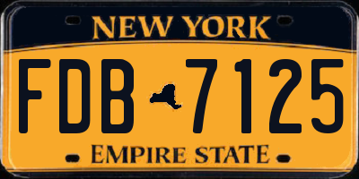NY license plate FDB7125