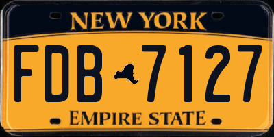 NY license plate FDB7127