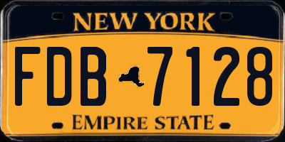 NY license plate FDB7128