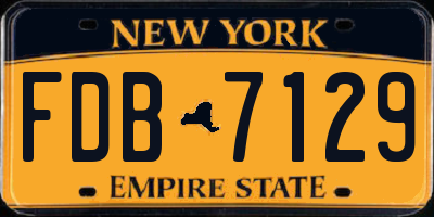 NY license plate FDB7129