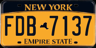 NY license plate FDB7137