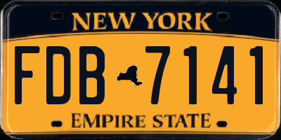 NY license plate FDB7141