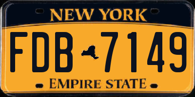 NY license plate FDB7149
