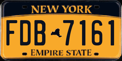 NY license plate FDB7161