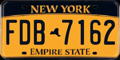 NY license plate FDB7162