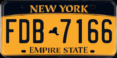 NY license plate FDB7166