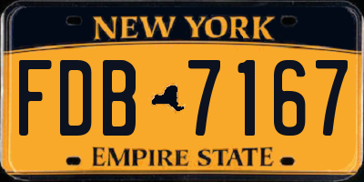 NY license plate FDB7167