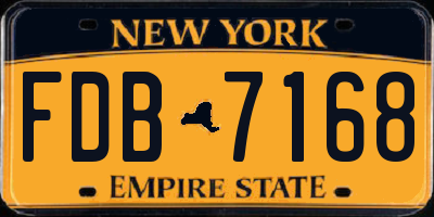 NY license plate FDB7168
