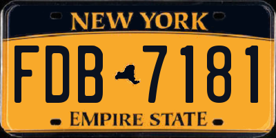 NY license plate FDB7181