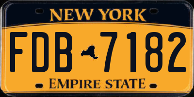 NY license plate FDB7182