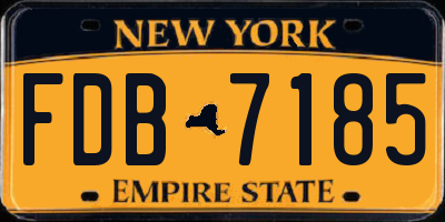 NY license plate FDB7185