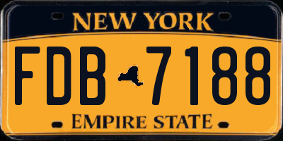 NY license plate FDB7188