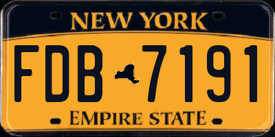 NY license plate FDB7191