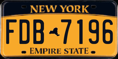 NY license plate FDB7196