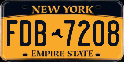 NY license plate FDB7208