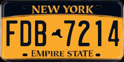 NY license plate FDB7214