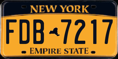 NY license plate FDB7217