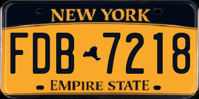 NY license plate FDB7218