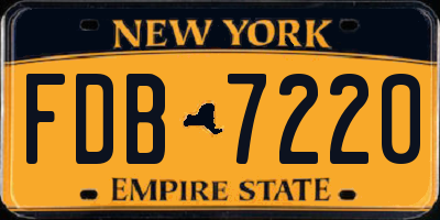 NY license plate FDB7220