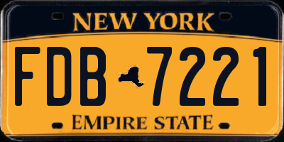 NY license plate FDB7221