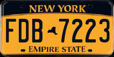 NY license plate FDB7223