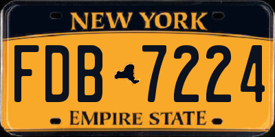 NY license plate FDB7224