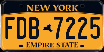 NY license plate FDB7225