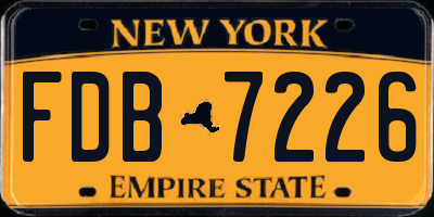 NY license plate FDB7226