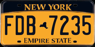 NY license plate FDB7235