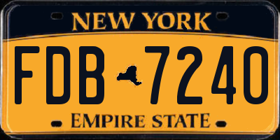 NY license plate FDB7240