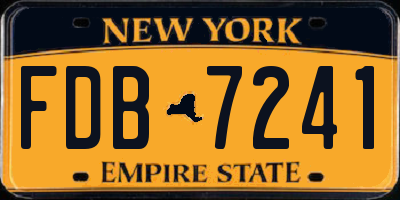 NY license plate FDB7241