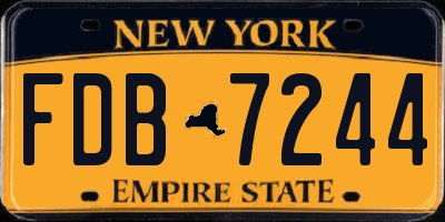 NY license plate FDB7244