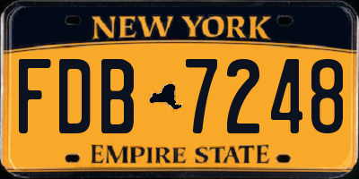 NY license plate FDB7248