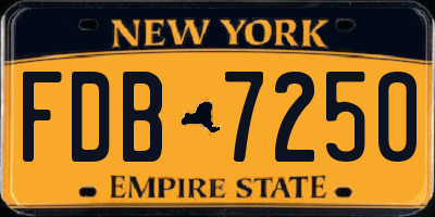 NY license plate FDB7250
