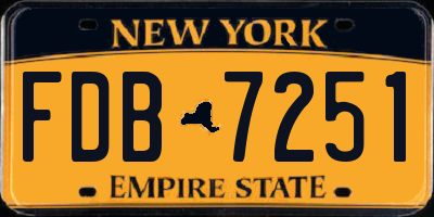 NY license plate FDB7251