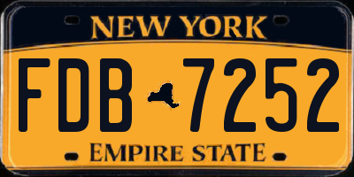 NY license plate FDB7252