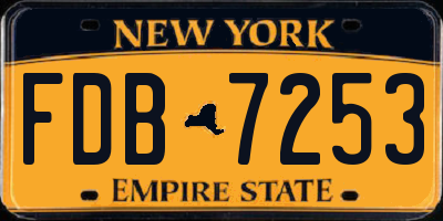 NY license plate FDB7253