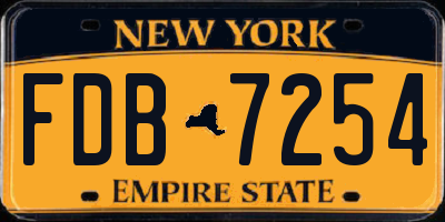 NY license plate FDB7254