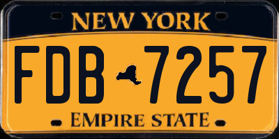NY license plate FDB7257