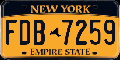 NY license plate FDB7259