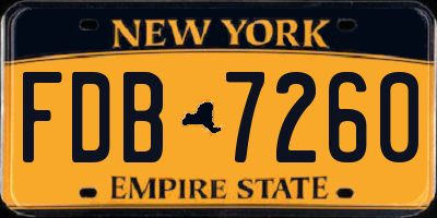 NY license plate FDB7260