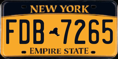 NY license plate FDB7265
