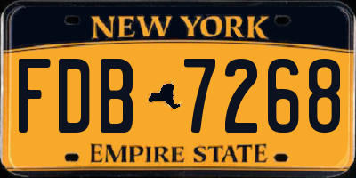 NY license plate FDB7268
