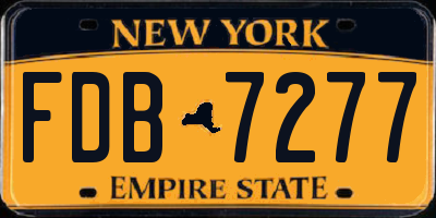 NY license plate FDB7277