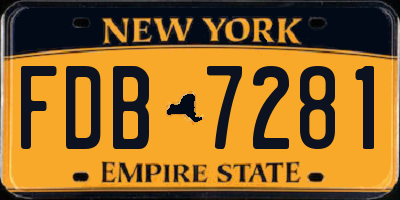 NY license plate FDB7281