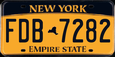 NY license plate FDB7282