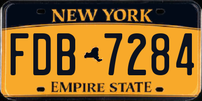 NY license plate FDB7284